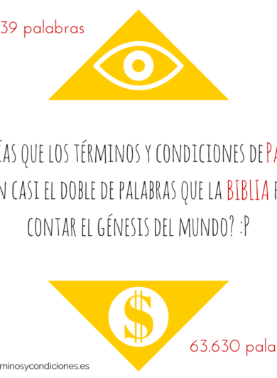 Términos y condiciones, Paypal es el doble de largo que el Génesis de la Biblia